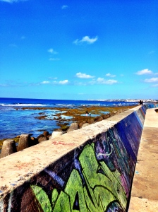 Sunabe Sea Wall on a  Beautiful Okinawa Winters Day. 